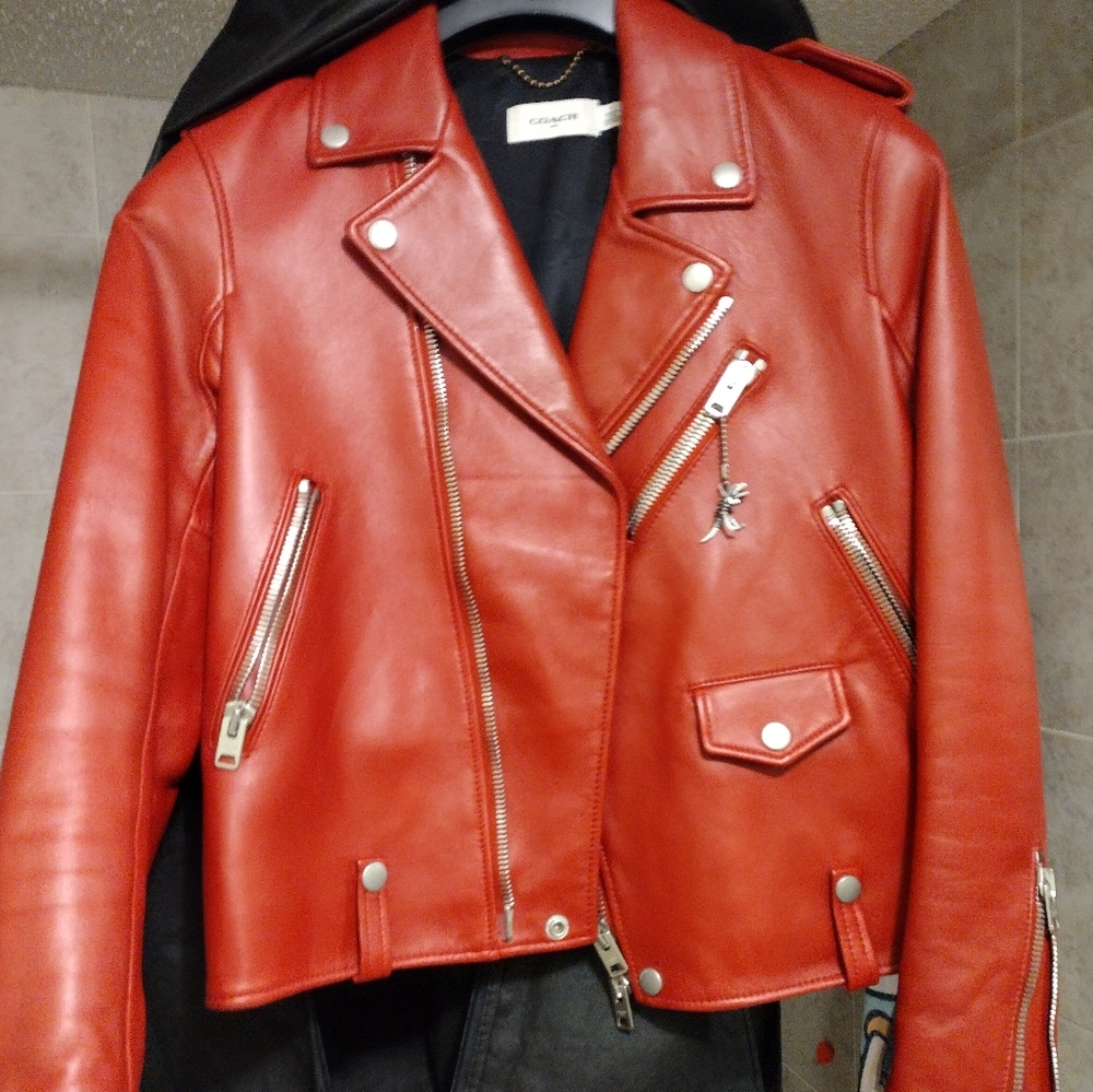 1941 red leather coach biker jackets